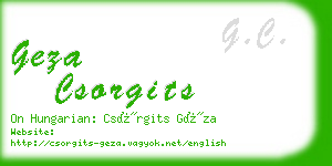 geza csorgits business card